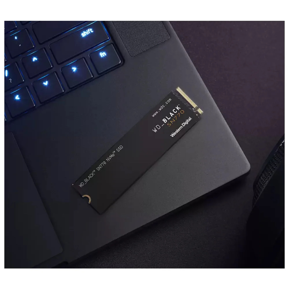 Imagem 3 de 5 do produto SSD WD Black SN770 500GB, M.2 NVMe PCie 4.0, Leitura 5000MB/s, Gravação 4000MB/s - Wds500g3x0e
