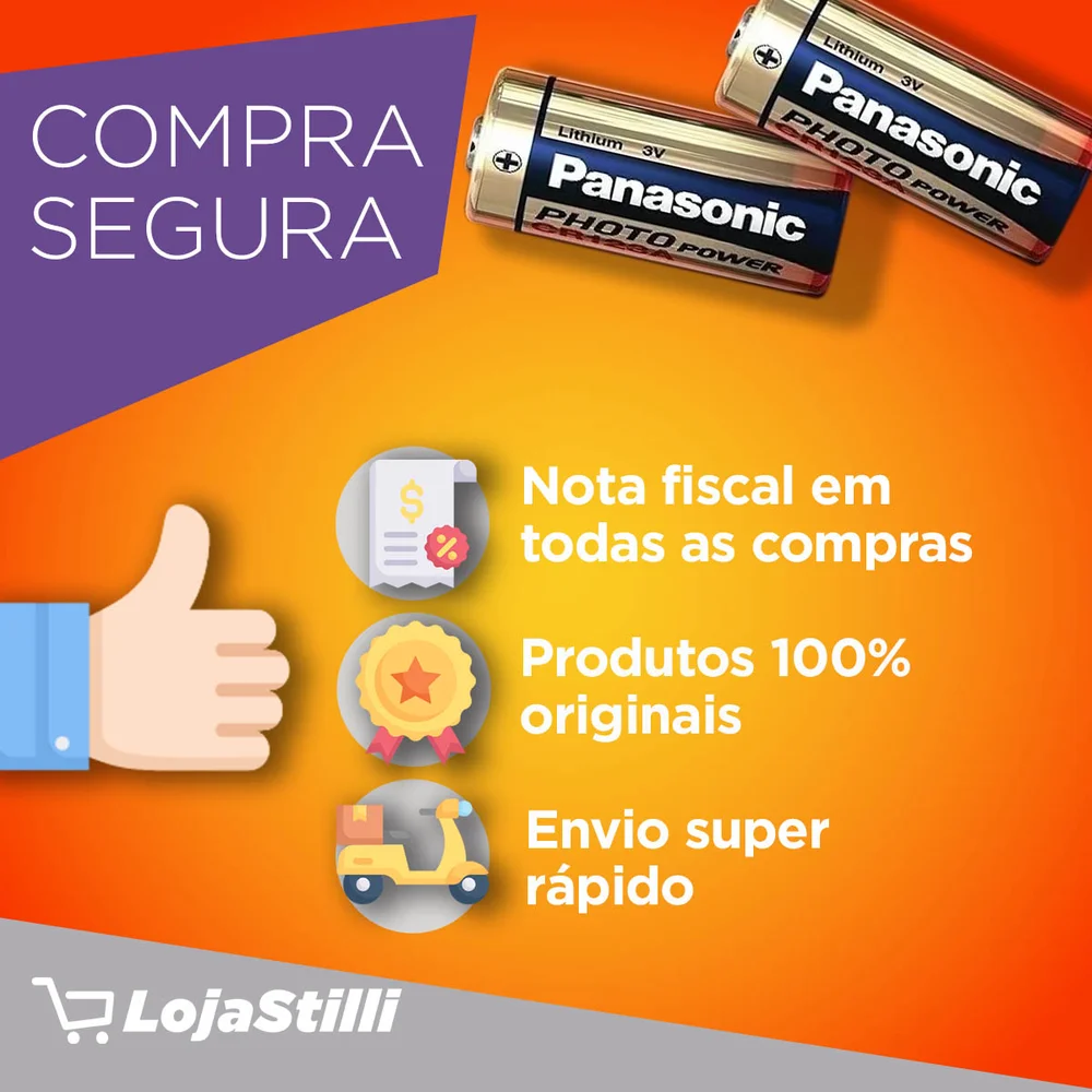 Bateria Panasonic, CR123A, 3V, 1550MAH Bateria Panasonic, CR123A, 3V, 1550MAH