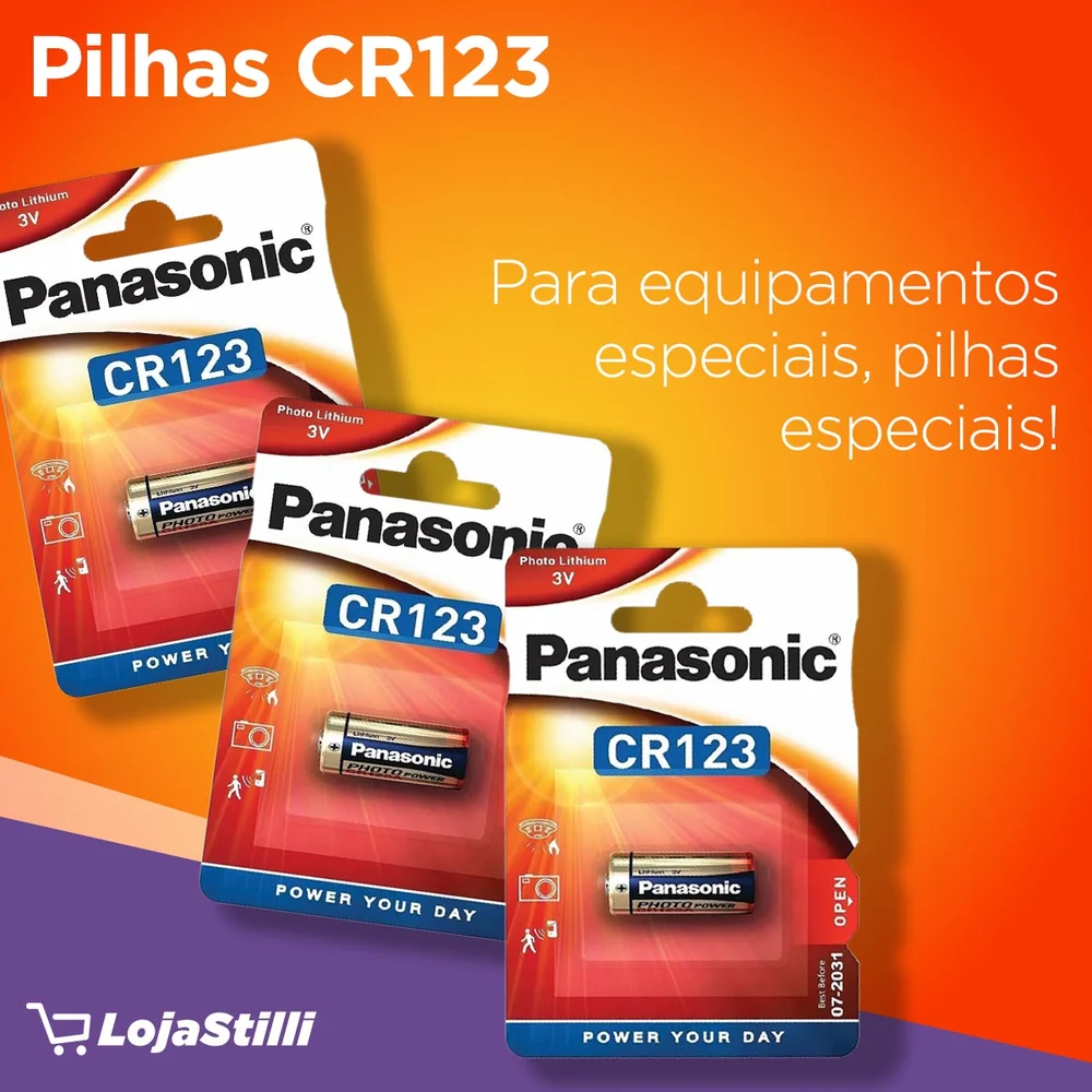Bateria Panasonic CR123A 3V 1550MAH KaBuM