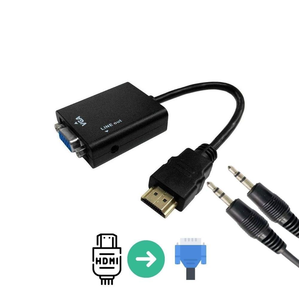 Imagem 2 de 5 do produto Cabo Adaptador HDMI P/ VGA Com Áudio