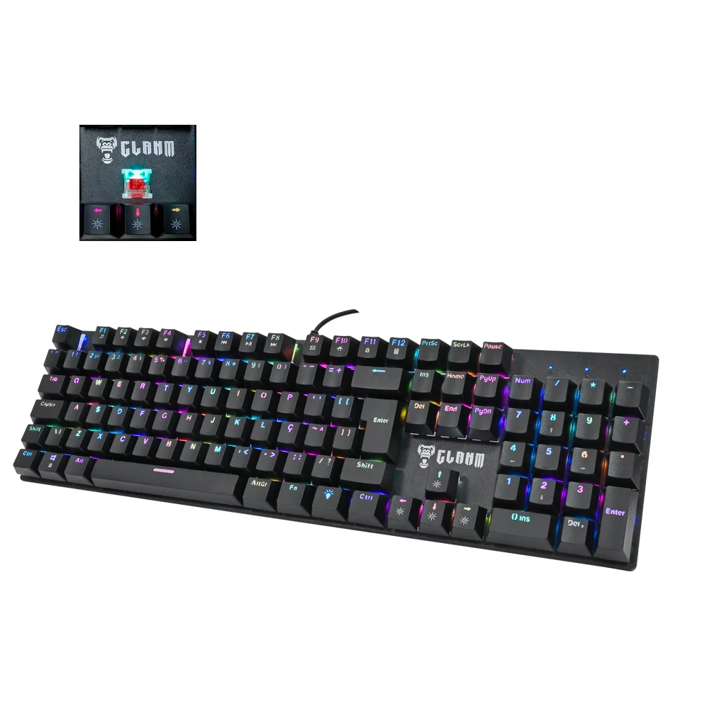 Imagem 4 de 5 do produto Teclado Mecânico Gamer Clanm King Preto RGB Switch Vermelho Cl-tk87