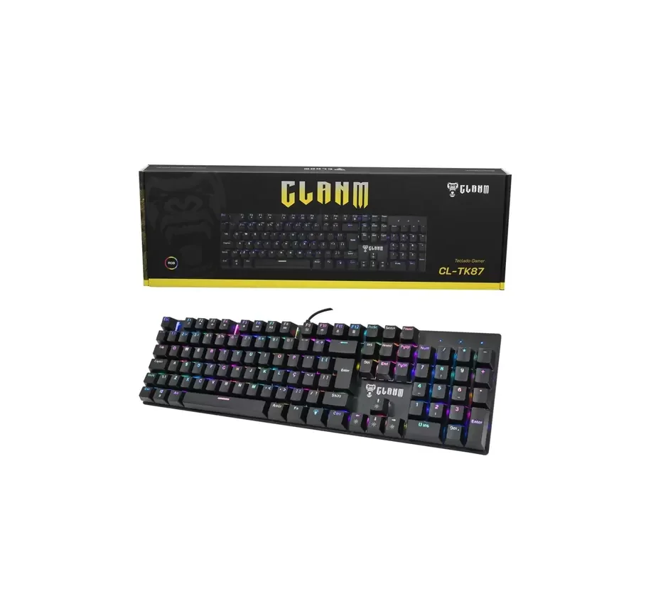 Imagem 5 de 5 do produto Teclado Mecânico Gamer Clanm King Preto RGB Switch Vermelho Cl-tk87