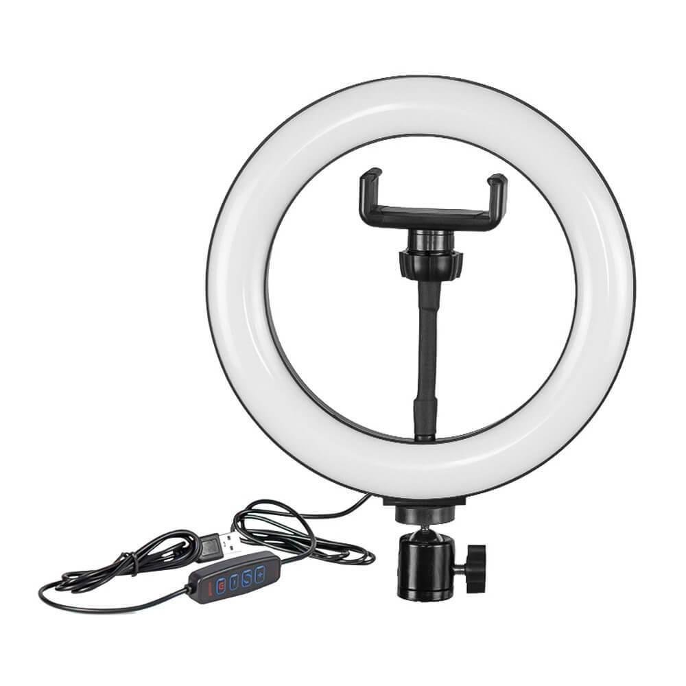 Imagem 2 de 5 do produto Iluminador De Led Ring Light, 8 Polegadas + Tripé 2,10m.