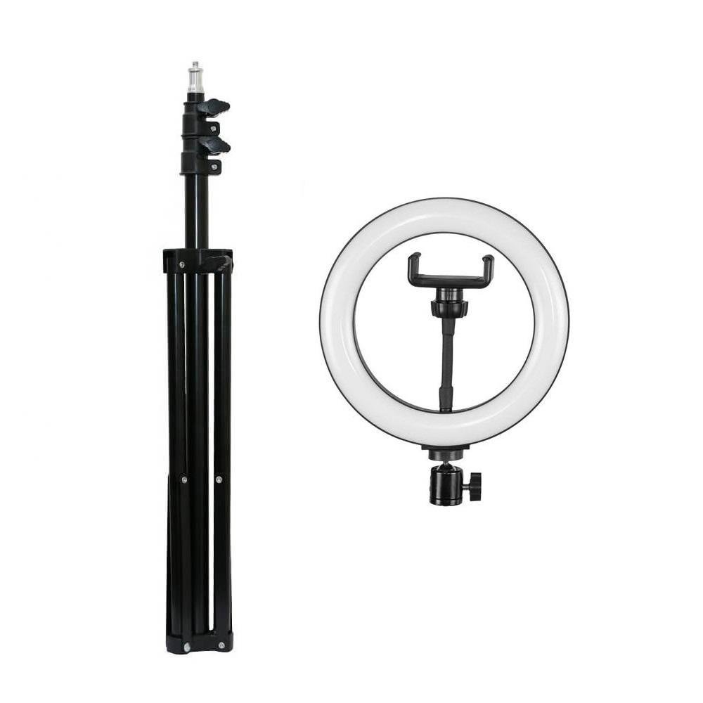Imagem 3 de 5 do produto Iluminador De Led Ring Light, 8 Polegadas + Tripé 2,10m.