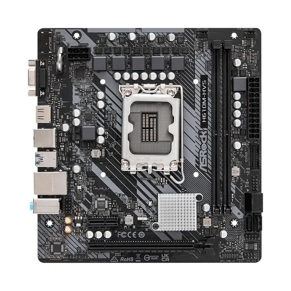 Imagem 3 de 4 do produto Placa Mãe Asrock H610m-hvs, M.atx, LGA 1700, DDR4, HDMI, VGA