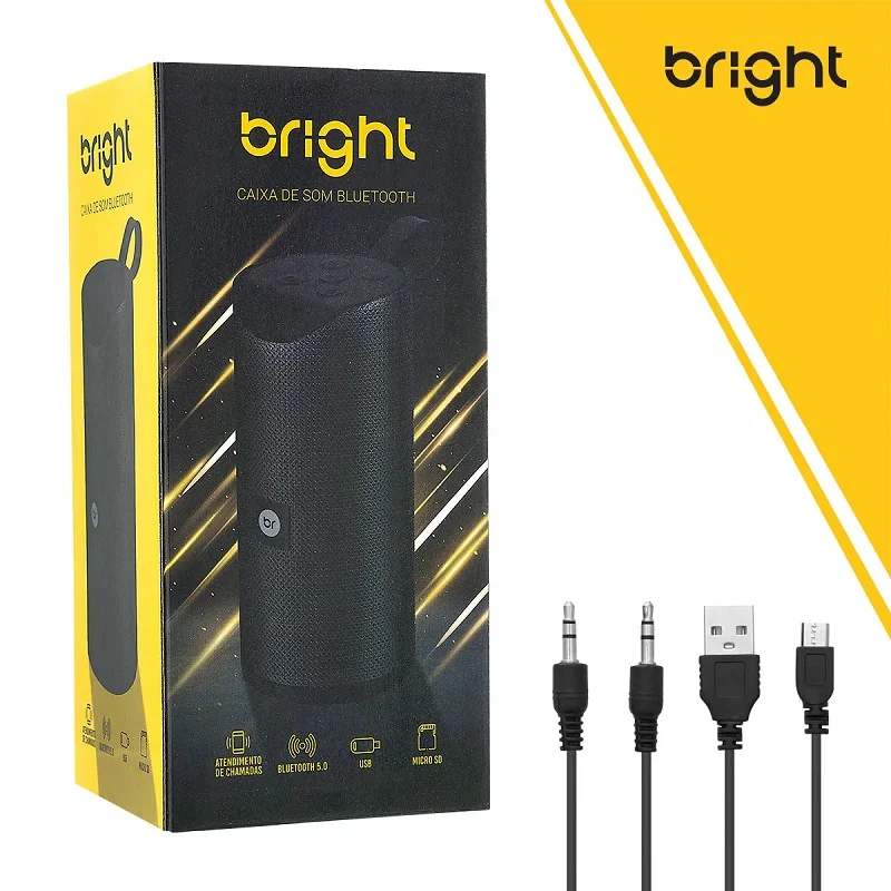 Imagem 2 de 5 do produto Caixa De Som Portátil Bright , Bluetooth, Cartão SD E Auxiliar - C01