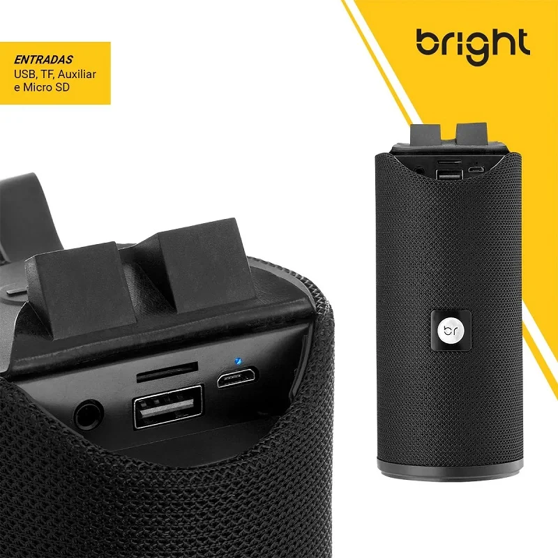 Imagem 3 de 5 do produto Caixa De Som Portátil Bright , Bluetooth, Cartão SD E Auxiliar - C01