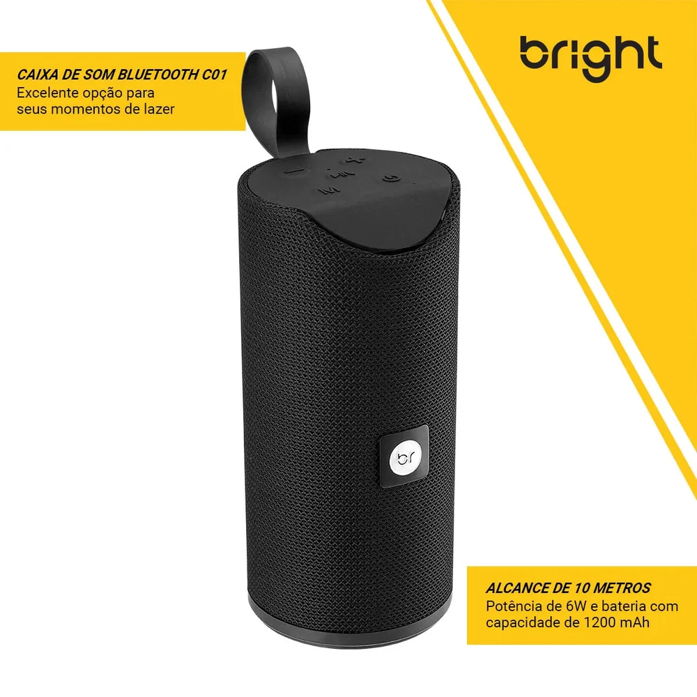 Imagem 4 de 5 do produto Caixa De Som Portátil Bright , Bluetooth, Cartão SD E Auxiliar - C01