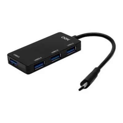 Hub Adaptador Oex Hb103 - Usb 3.0 Tipo C 4 Portas.