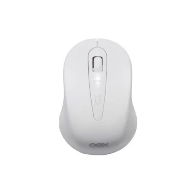 Mouse Wireless 1600 Dpi Stock Oex Ms408 Branco.