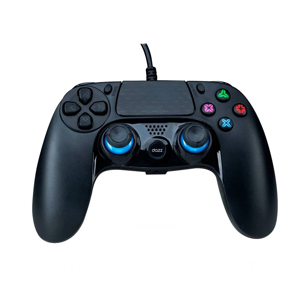 Controle Para Ps4 Ps3 E Pc, Dazz Quartum Dualshock, Com Entrada P2, Preto - D62000136.