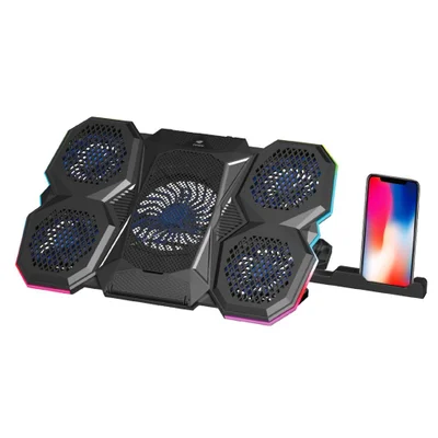 Base Notebook Gamer Rgb Com 5 Coolers Até 17,3' C3tech - Nbc-300bk.