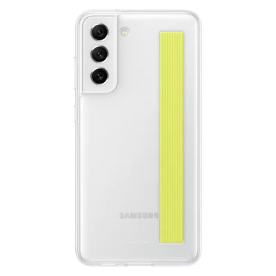 Capa Samsung Silicone Com Cinta Fina Galaxy S21 Fe Tela: 6.4 Pol,G990 - Branca.