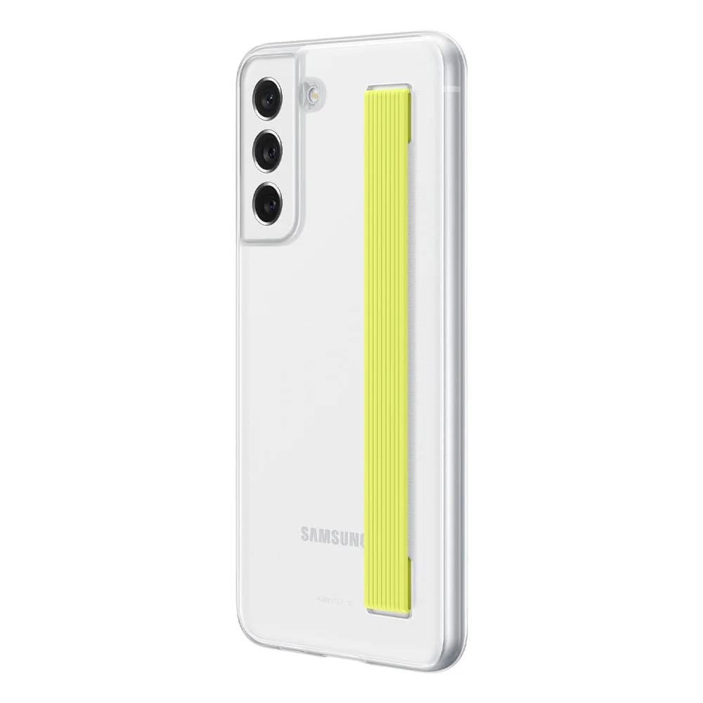 Imagem 3 de 5 do produto Capa Samsung Silicone Com Cinta Fina Galaxy S21 Fe Tela: 6.4 Pol,G990 - Branca.