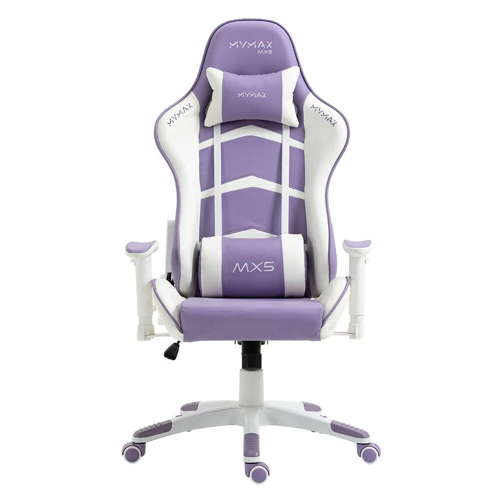 Cadeira Gamer Mymax MX5, Até 150 Kg, Giratória, Branco e Roxo