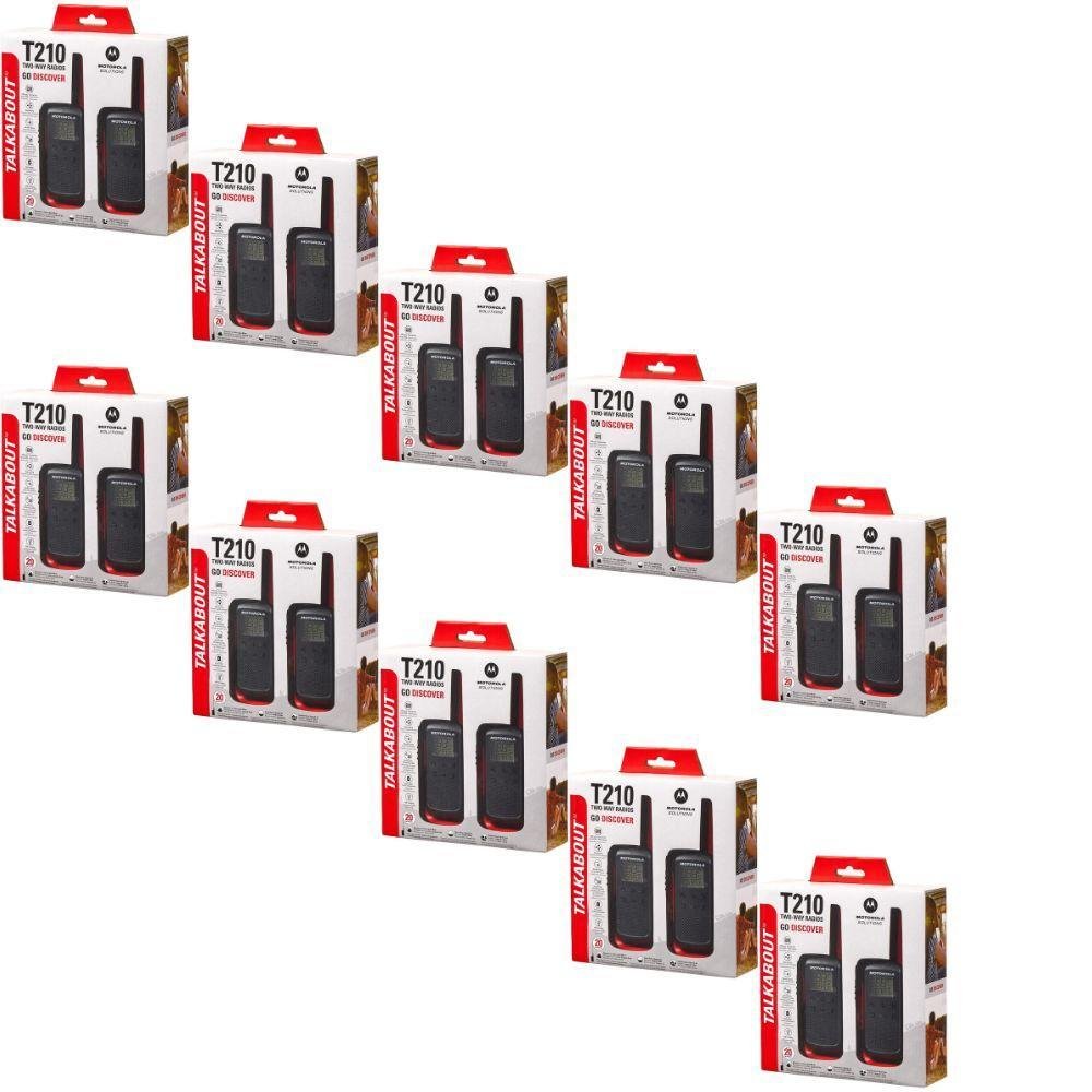 Kit 10 Pares R dio Comunicador Motorola T210br kit-10-pares-r-dio-comunicador-motorola-t210br