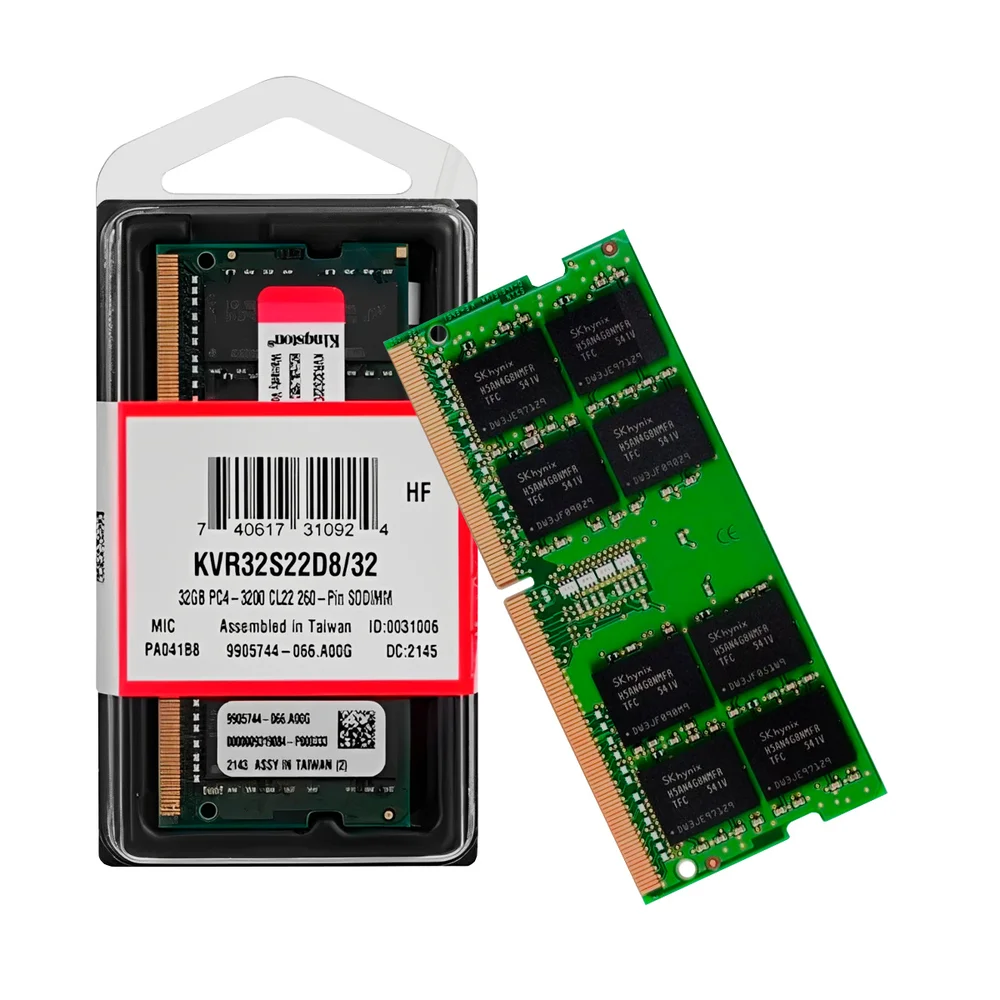 Memória Kingston SODIMM, 32GB, 3200MHz, DDR4 - KVR32S22D8/32