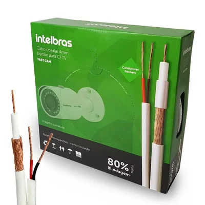Cabo Cftv Intelbras FC80CXX 4mm + 2px26 Awg 100m Fast Cam Fc80cbr