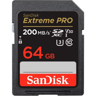 Cartão De Memória Sandisk SDXC Extreme Pro, 64GB, 200MB/s