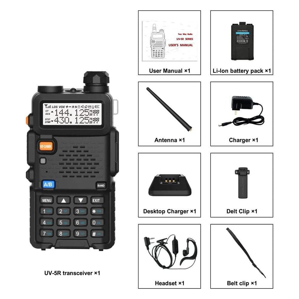 Imagem 3 de 5 do produto Rádio Comunicador Baofeng Walkie Talkie, Ht, Dual Band, Fone Uv-5r