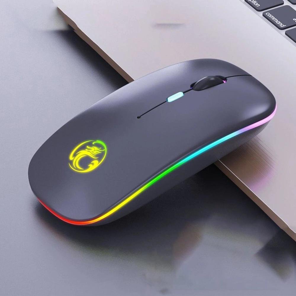 Imagem 4 de 5 do produto Mouse Sem Fio Fy Wireless Recarregável RGB Gamer 1600DPI, preto