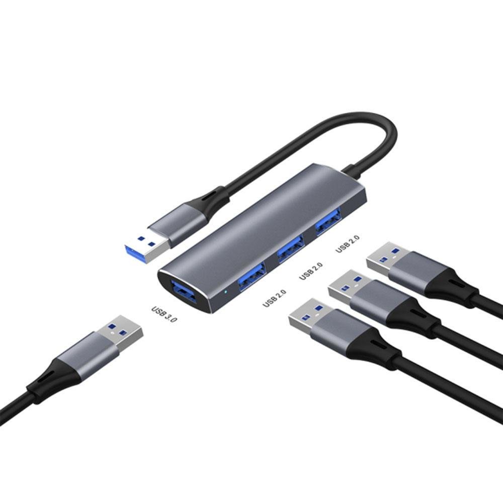 Imagem 2 de 5 do produto USB HUB 4 Portas USB 3.0/2.0 Adaptador De Hub De Dados Divisor