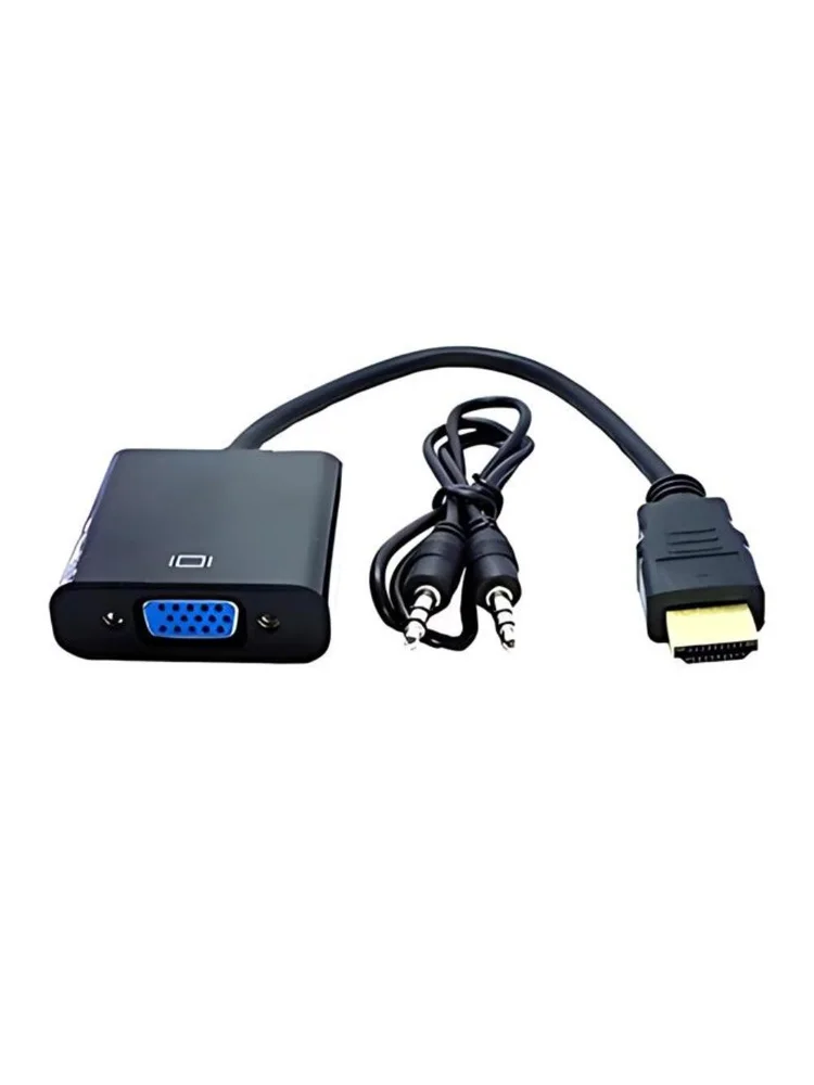 Imagem 4 de 5 do produto Cabo Conversor Hdmi Para Vga + Audio Cabo P2 E Usb Preto.
