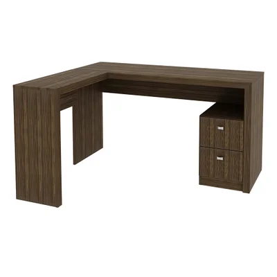 Escrivaninha Gran Belo Home Office, Com 2 Gavetas, Para Escritório, MDP, Nogal - ME4129