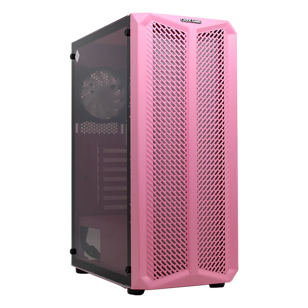 Imagem 4 de 5 do produto Gabinete Gamer Oex Haven Gh300 Full Tower, Led Rgb 120mm, Lateral Em Vidro, Rosa