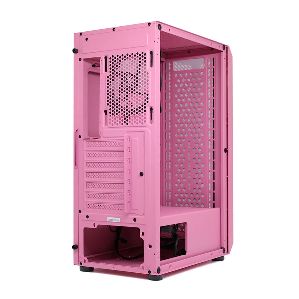 Imagem 5 de 5 do produto Gabinete Gamer Oex Haven Gh300 Full Tower, Led Rgb 120mm, Lateral Em Vidro, Rosa