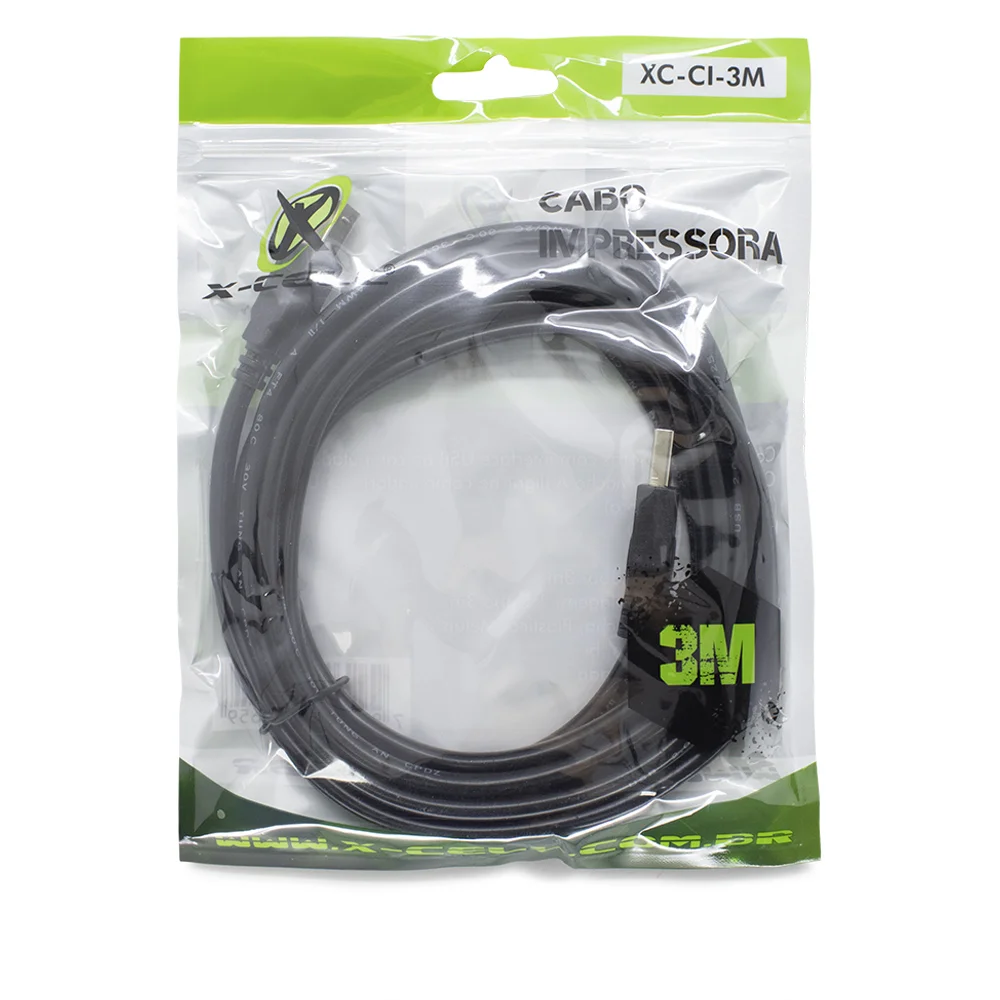Imagem 2 de 3 do produto Cabo Para Impressora X-cell Xc-ci-2m | Xc-ci-3m | Xc-ci-5m - 3 Metros