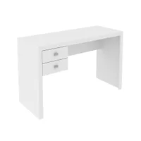 Mesa Com 2 Gavetas Para Escritório Home Office - Gran Belo Me4123 Mdp Branco.