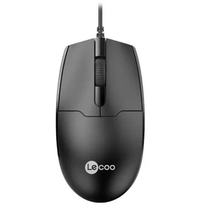Mouse Usb Lenovo Lecoo Ms101 Preto Ergonômico.