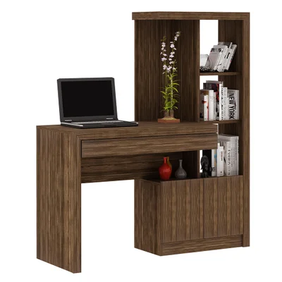 Escrivaninha Gran Belo Home Office, Conjunto Para Escritório, MDP, Nogal - ME4143