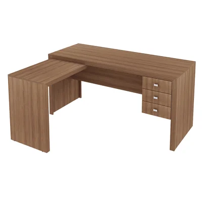 Escrivaninha Gran Belo Home Office, Para Escritório, MDP, Amendoa - ME4106
