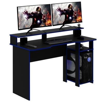 Mesa Para Escritório Home Office Gamer Me4153 - Gran Belo Mdp Preto/azul.
