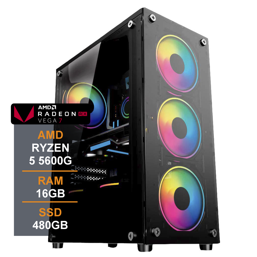 PC Gamer Ryzen 5 5600g 16GB Vega 7 SSD 480GB
