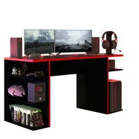 Mesa Para Computador Gamer Madesa 9409, Preto e Vermelho