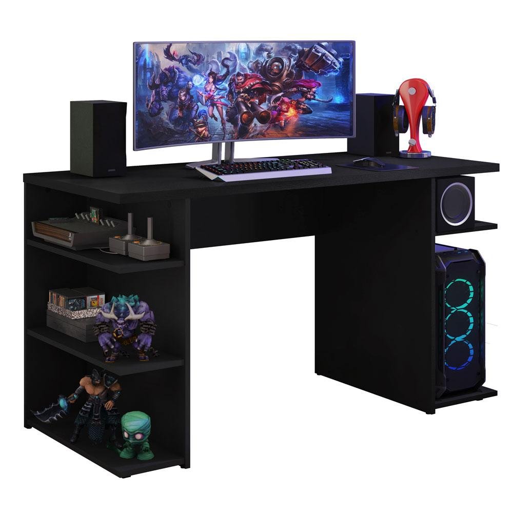 Mesa Madesa 9409, Para Computador Gamer, Preto