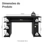 Mesa Madesa 9409, Para Computador Gamer, Preto