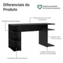 Mesa Madesa 9409, Para Computador Gamer, Preto