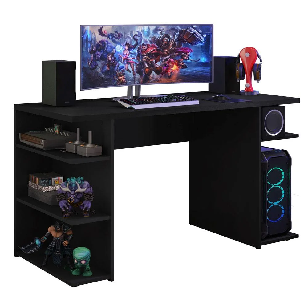 Mesa Madesa 9409, Para Computador Gamer, Preto