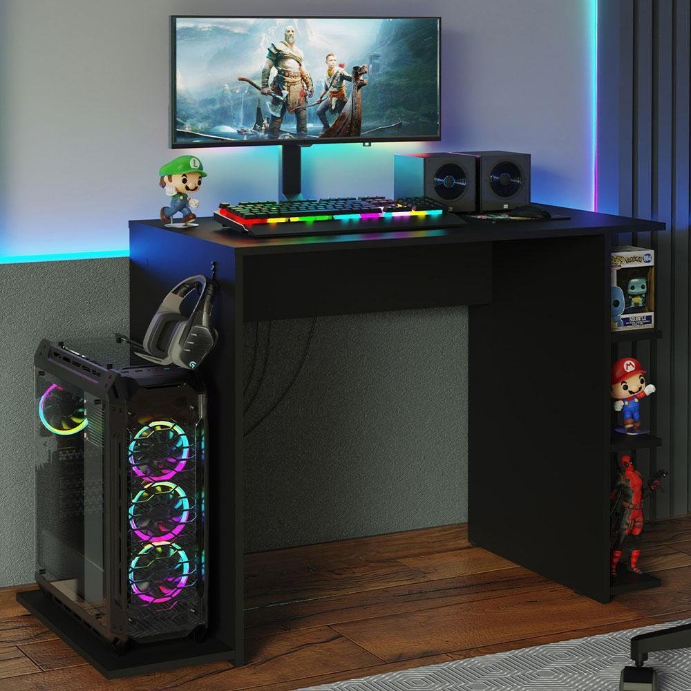 Mesa Para Computador Gamer Madesa Preta Kabum