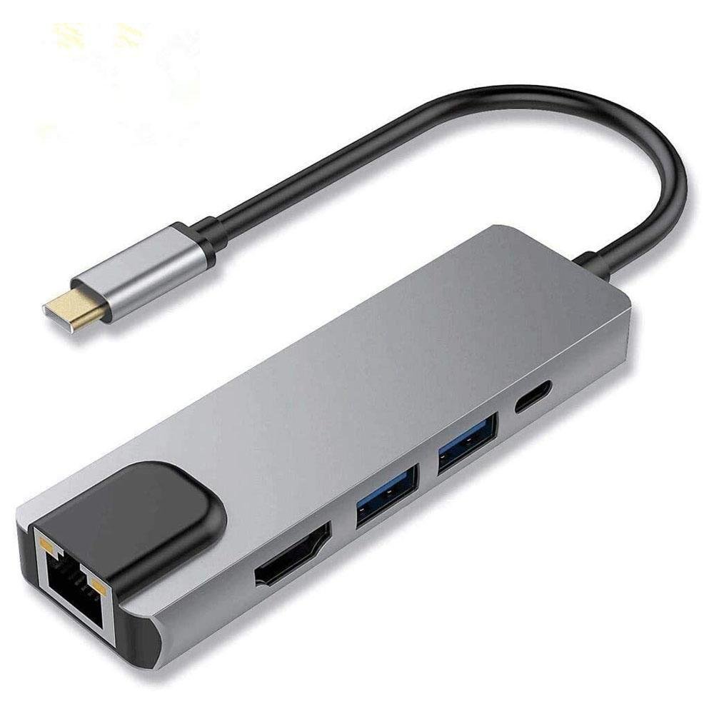Imagem 1 de 5 do produto Estação De Ancoragem Altomex P/computador 5 Em 1  Rj45 Giga HDMI 4k