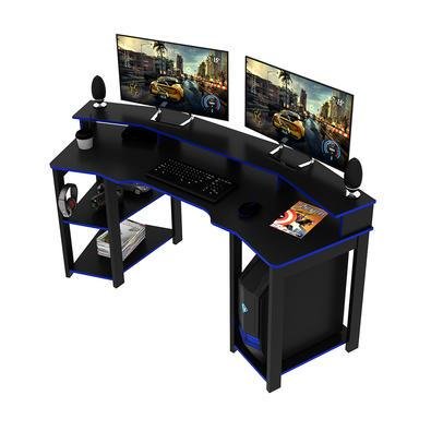 Mesa Gamer Gran Belo Home Office, Para Escritório, MDP, Preto e Azul - ME4167