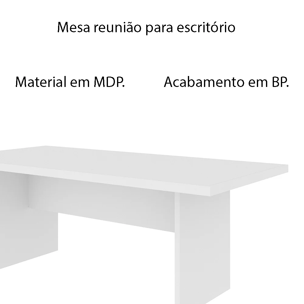Imagem 3 de 5 do produto Escrivaninha Gran Belo Home Office, De Reunião, Para Escritório, MDP, Rustico, Branco - ME4119
