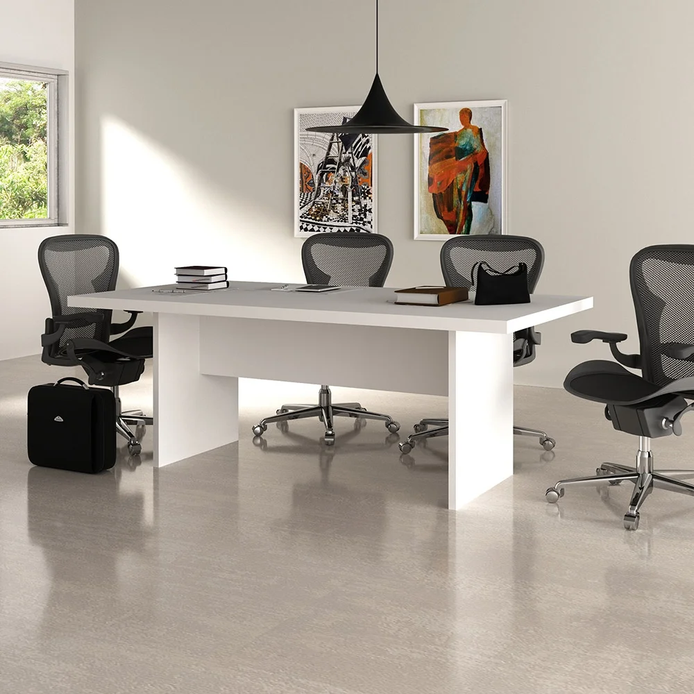 Imagem 4 de 5 do produto Escrivaninha Gran Belo Home Office, De Reunião, Para Escritório, MDP, Rustico, Branco - ME4119