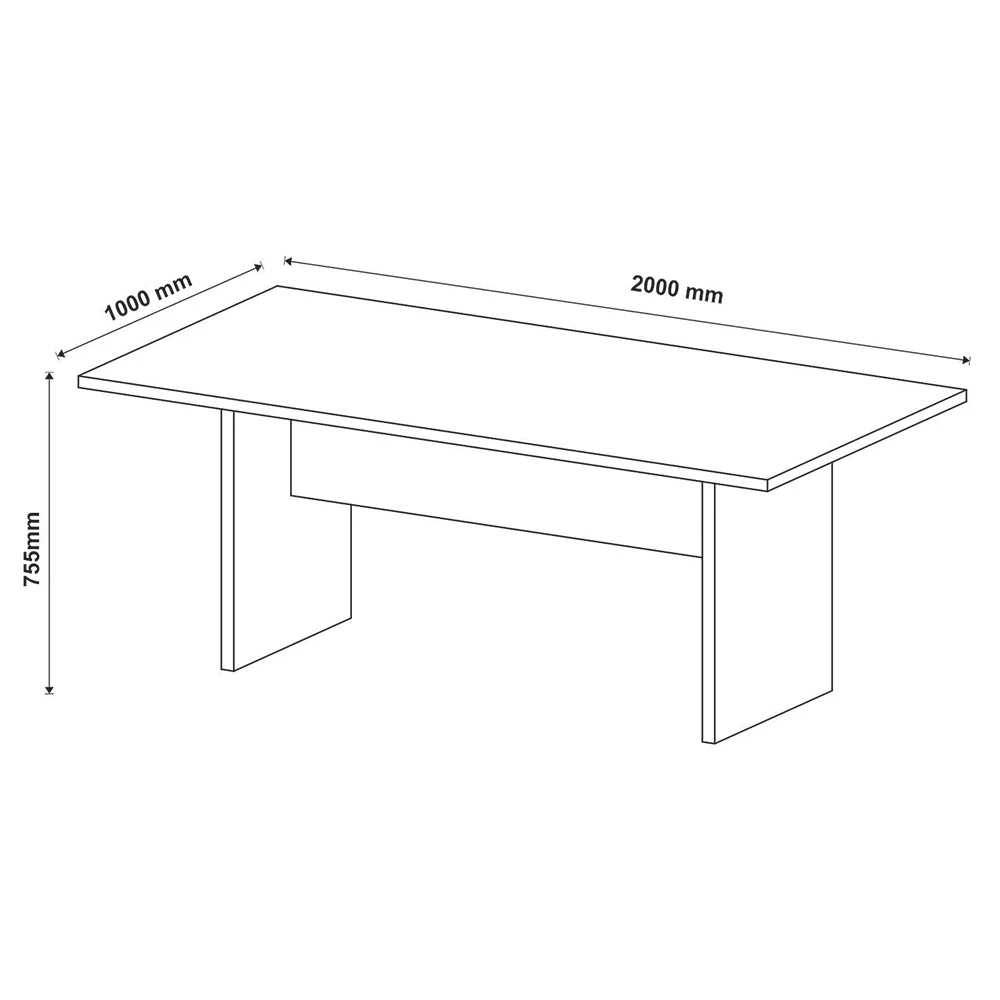 Imagem 5 de 5 do produto Escrivaninha Gran Belo Home Office, De Reunião, Para Escritório, MDP, Rustico, Branco - ME4119