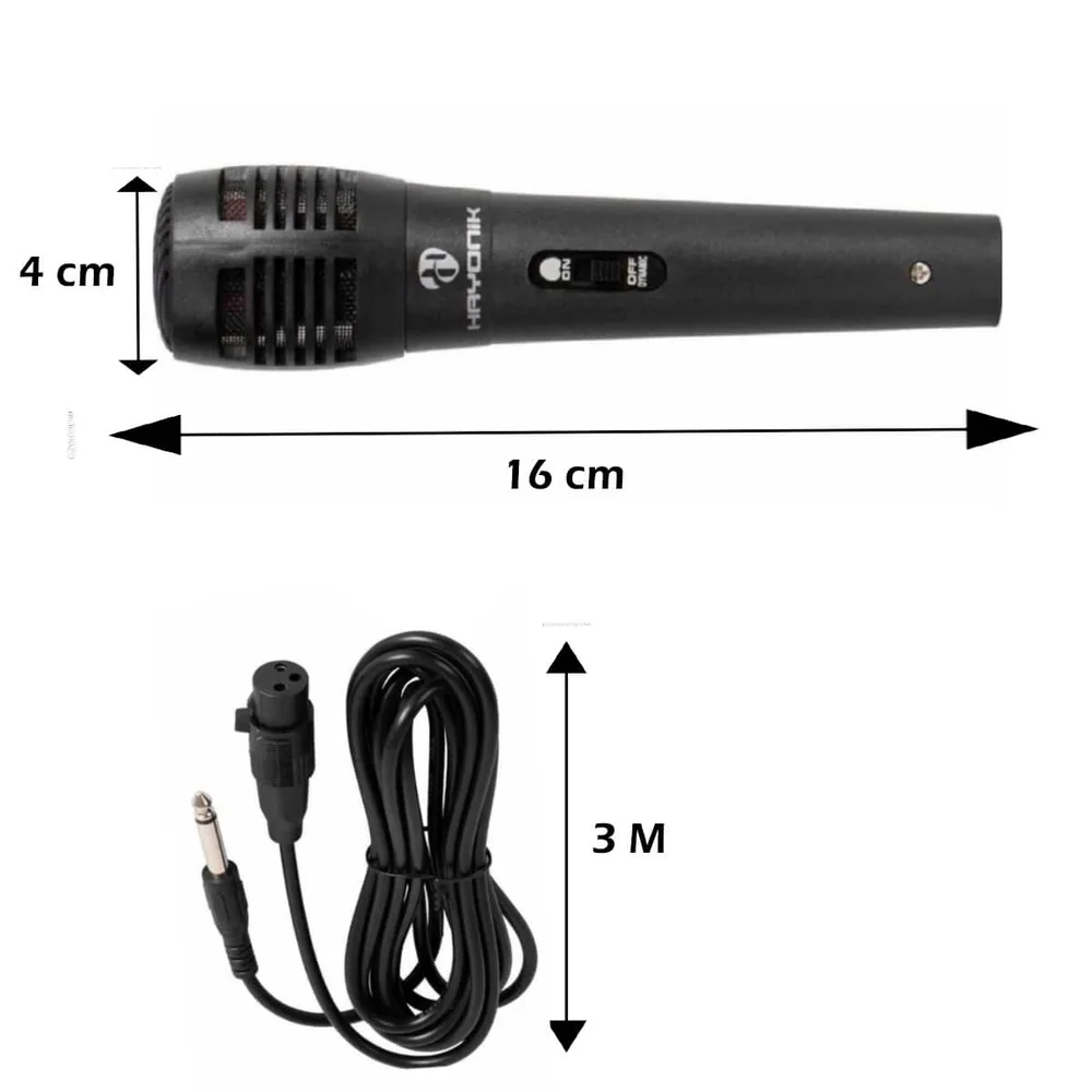 Imagem 5 de 5 do produto Microfone Dinâmico Cardioide Semi Profissional Com Cabo 3m