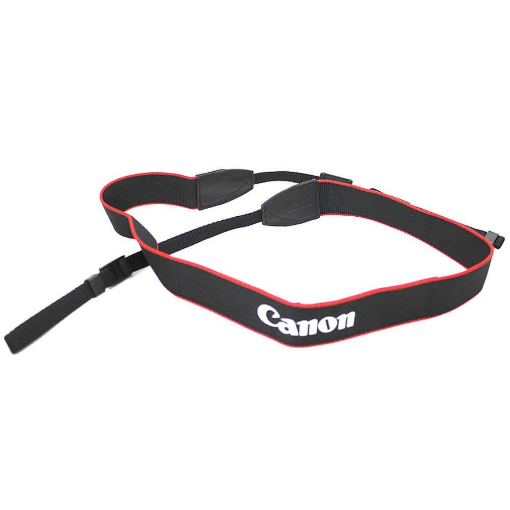 Alça De Pescoço Canon, Para Máquinas Tipo DSLR, C/ 3cm De Largura, Preto/Vermelho